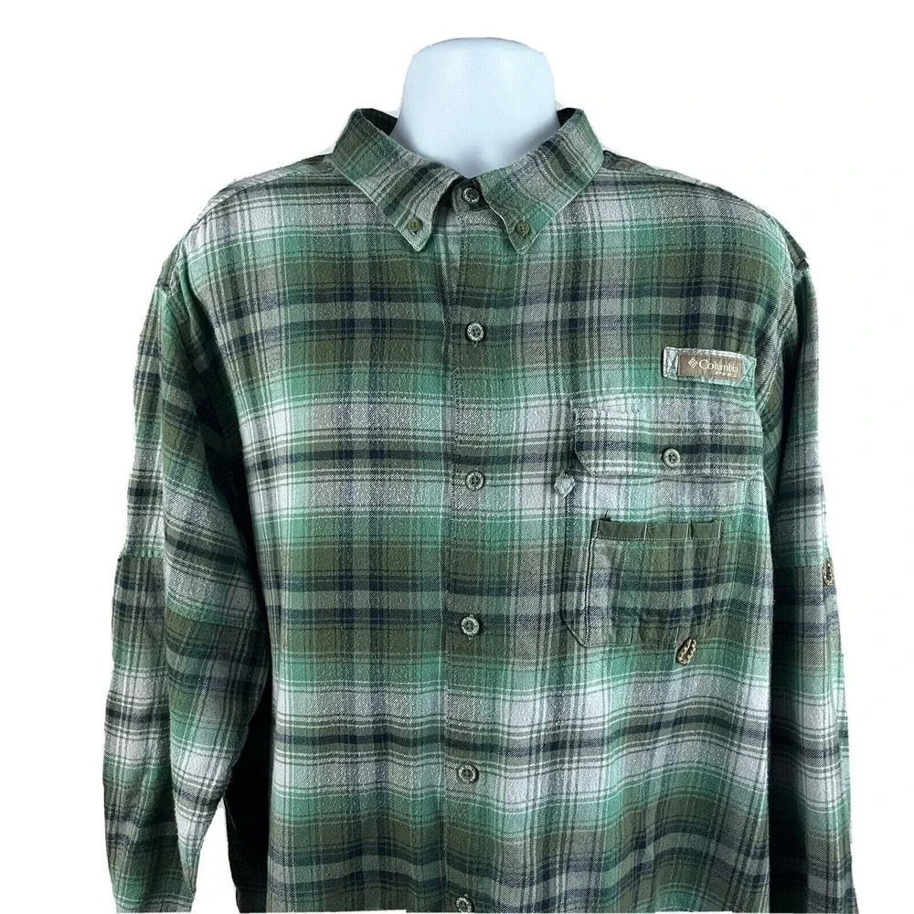 Columbia PHG Ventilated Hunting Shirt Men's Size XXL Hiking Green Long Sleeve‎